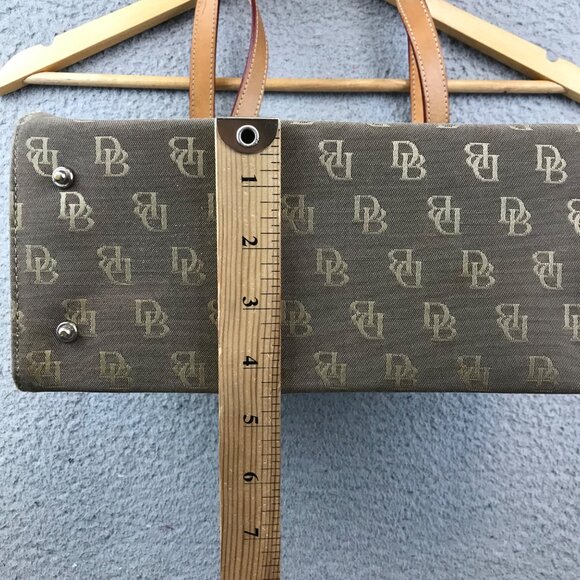 Dooney & Bourke Signature Medium Tote Bag Tan Canvas Leather - Picture 6 of 12